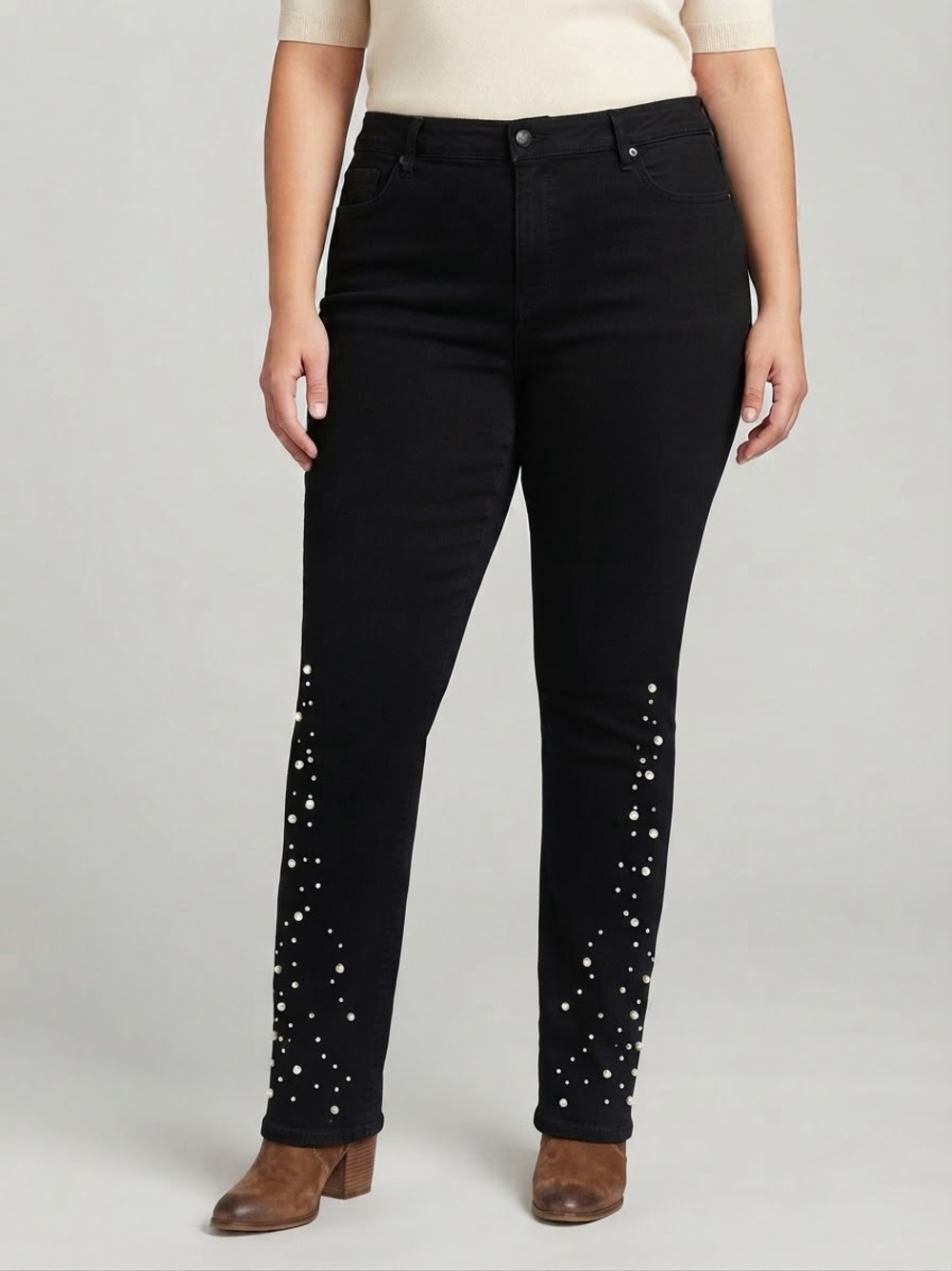 DC JEANS Black Jeans Embellished Pearls & Beads Plus size 24